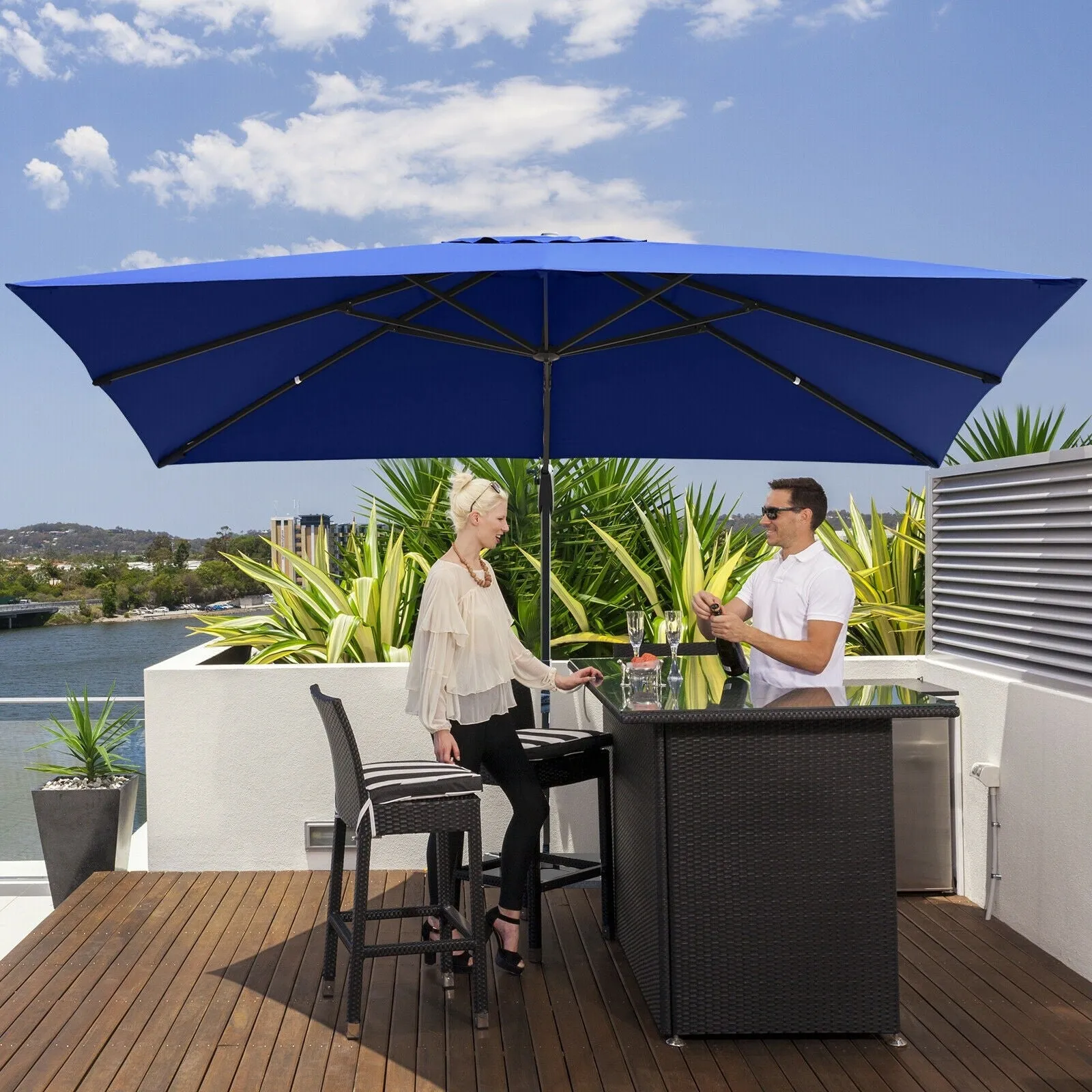 10 x 13ft Rectangular Cantilever Umbrella - Navy