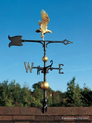 30-Inch Full-Bodied Eagle Weathervane - Gold-Bronze