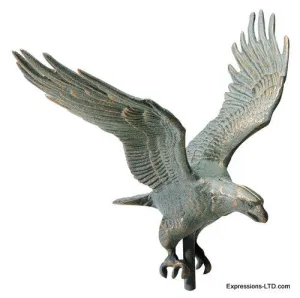 30-Inch Full-Bodied Eagle Weathervane - Verdigris