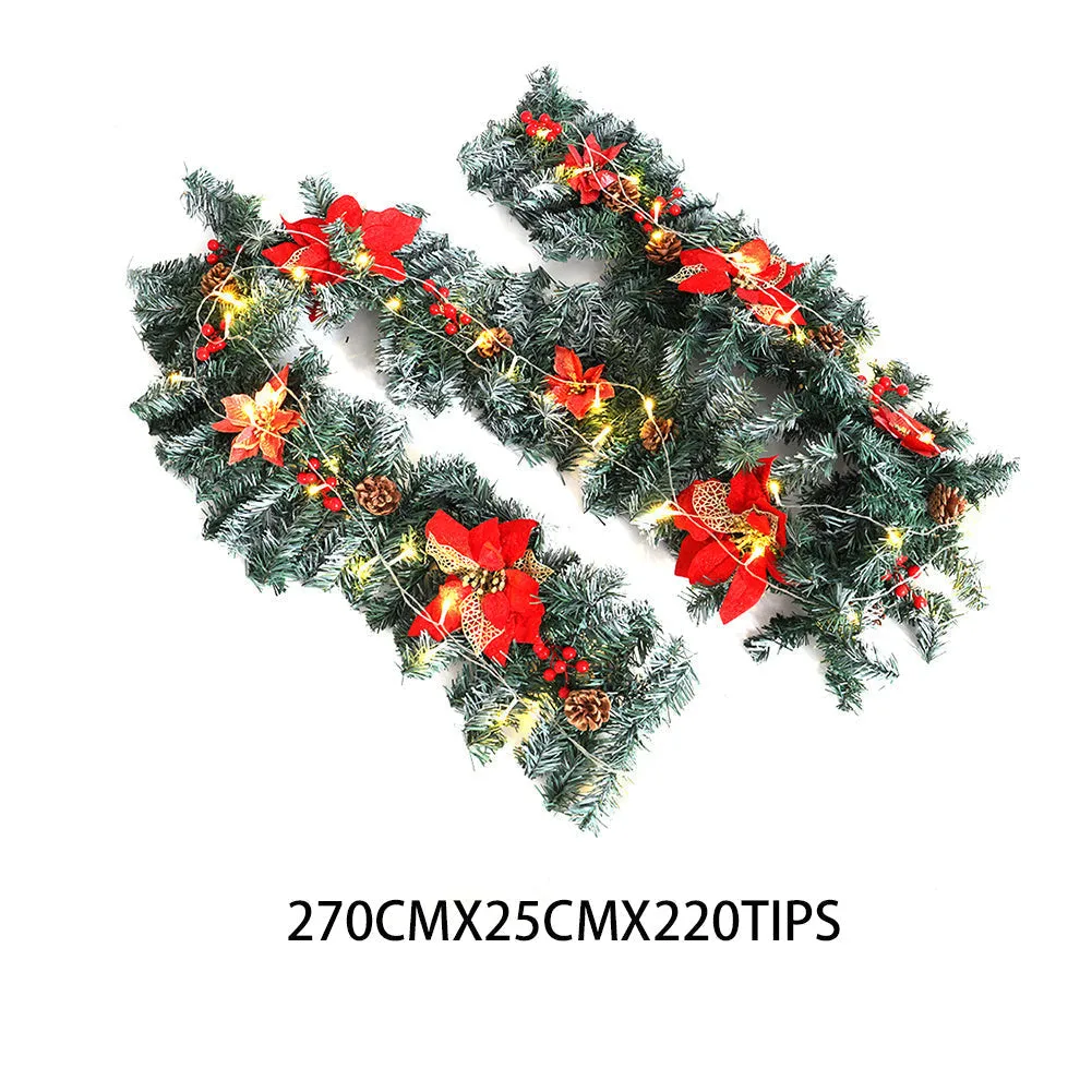 9ft Artificial Spruce Christmas Garland with 50 LED Warm White Lights