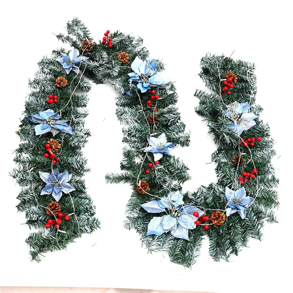 9ft Artificial Spruce Christmas Garland with 50 LED Warm White Lights