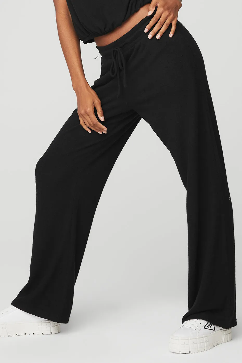 Alolux High-Waist Soho Wide Leg Pant - Black