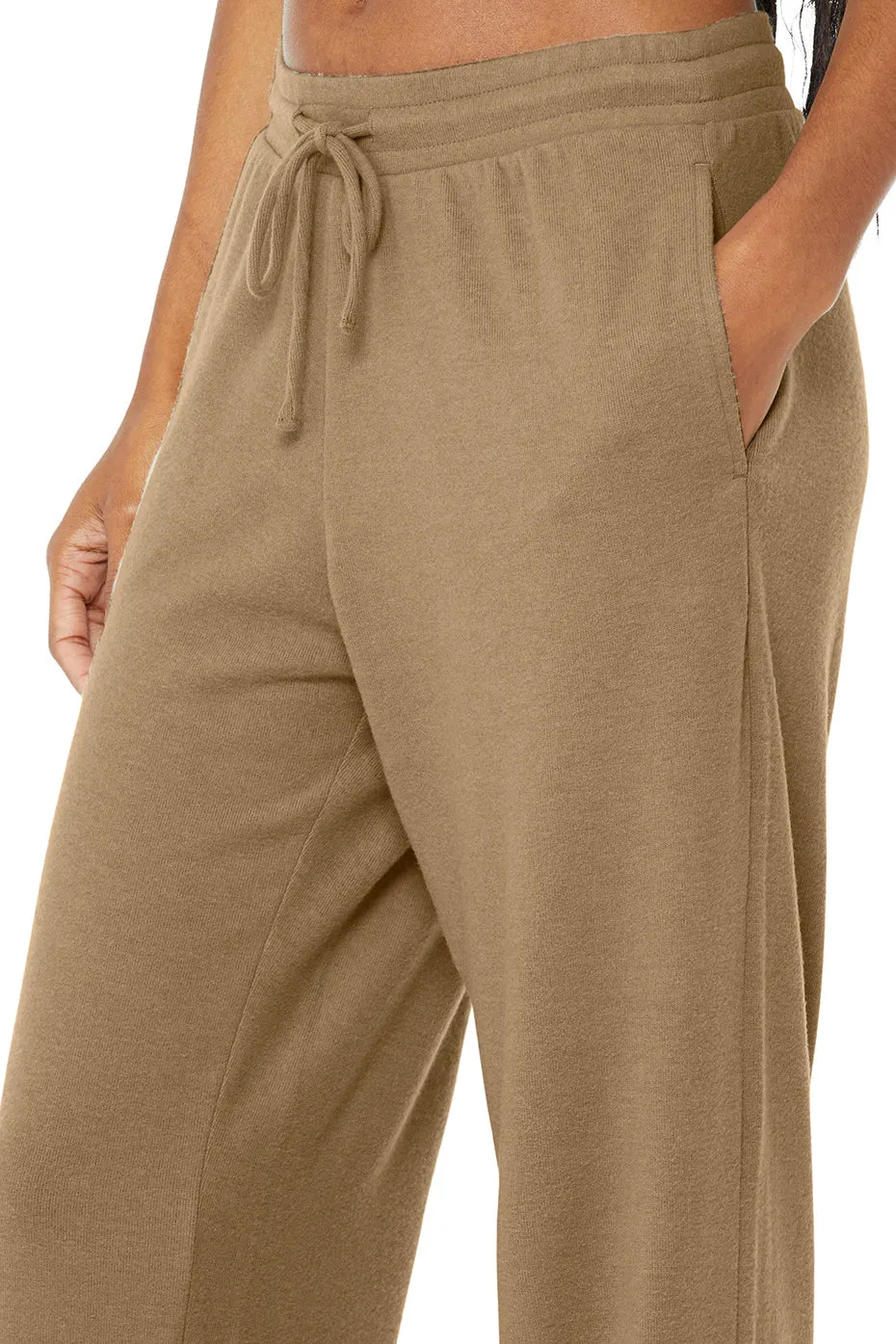 Alolux High-Waist Soho Wide Leg Pant - Gravel