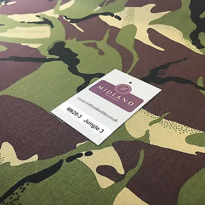 Army Military Camouflage 100% Cotton Drill Medium Weight Fabric 58" M629 Mtex