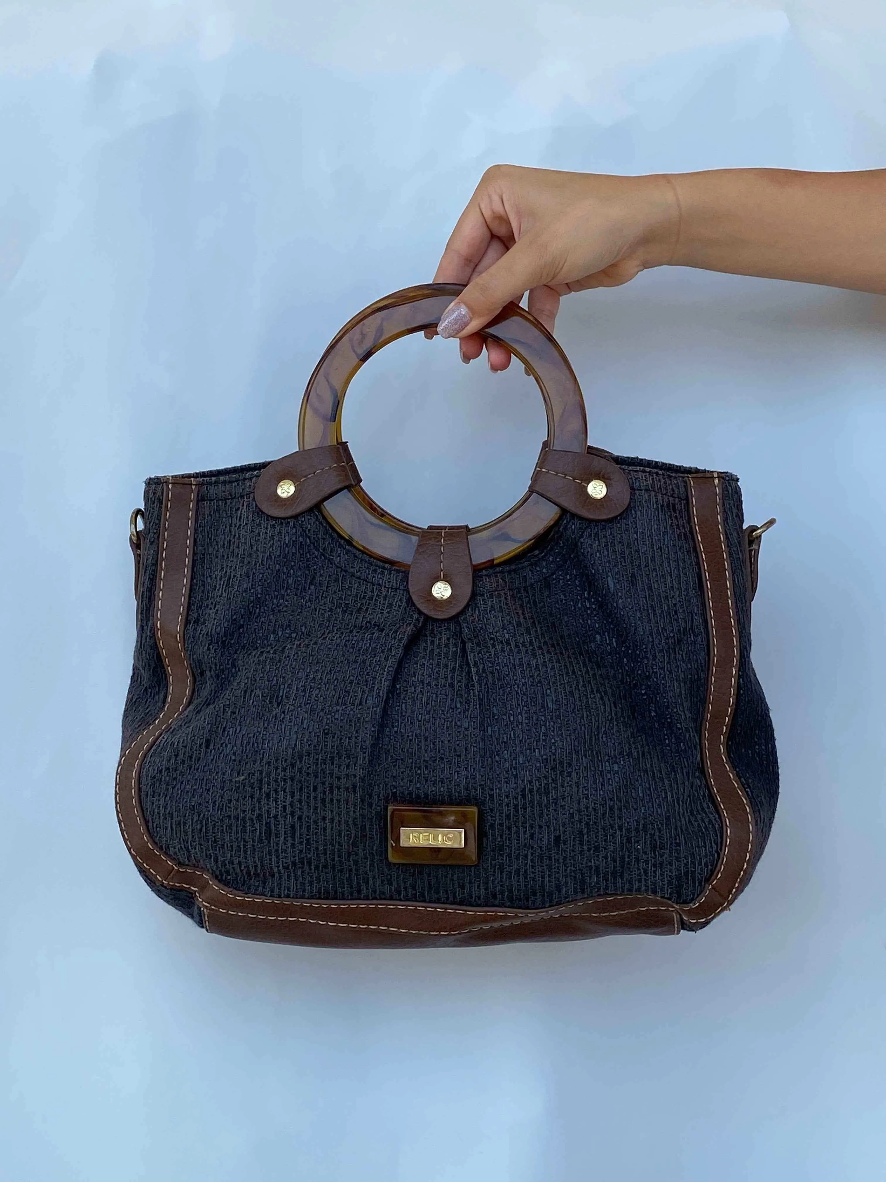 Beautiful Y2K Relic Wooden Handle Handbag