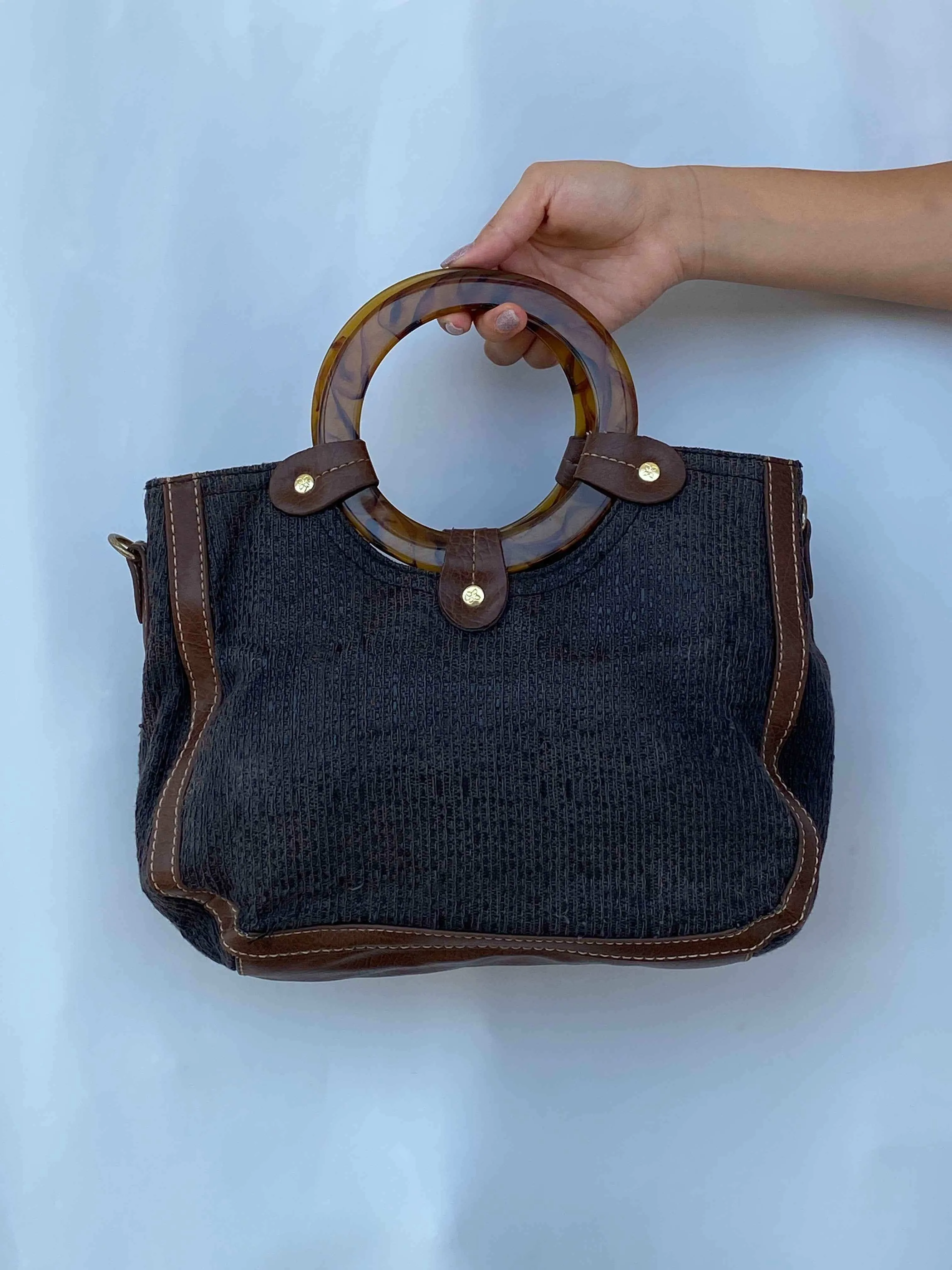 Beautiful Y2K Relic Wooden Handle Handbag