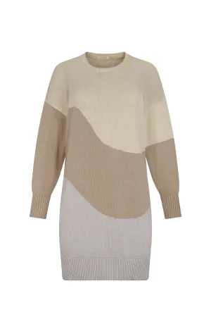 Beige Tone Cocoon Knit Dress