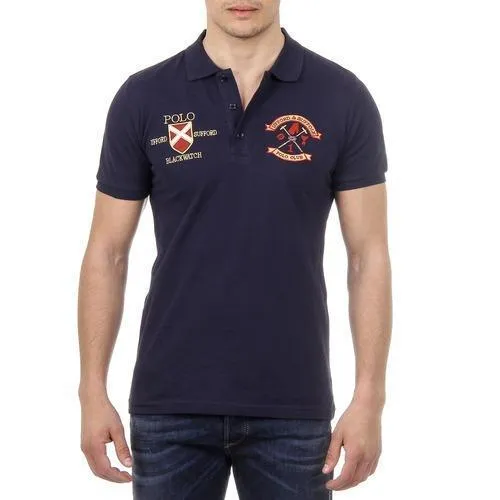 Blue L Ufford & Suffolk Polo Club Mens Polo Short Sleeves US007 NAVY BLUE