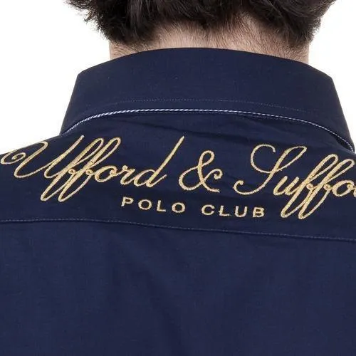 Blue XL Ufford & Suffolk Polo Club Mens Shirt Long Sleeves US010 NAVY BLUE