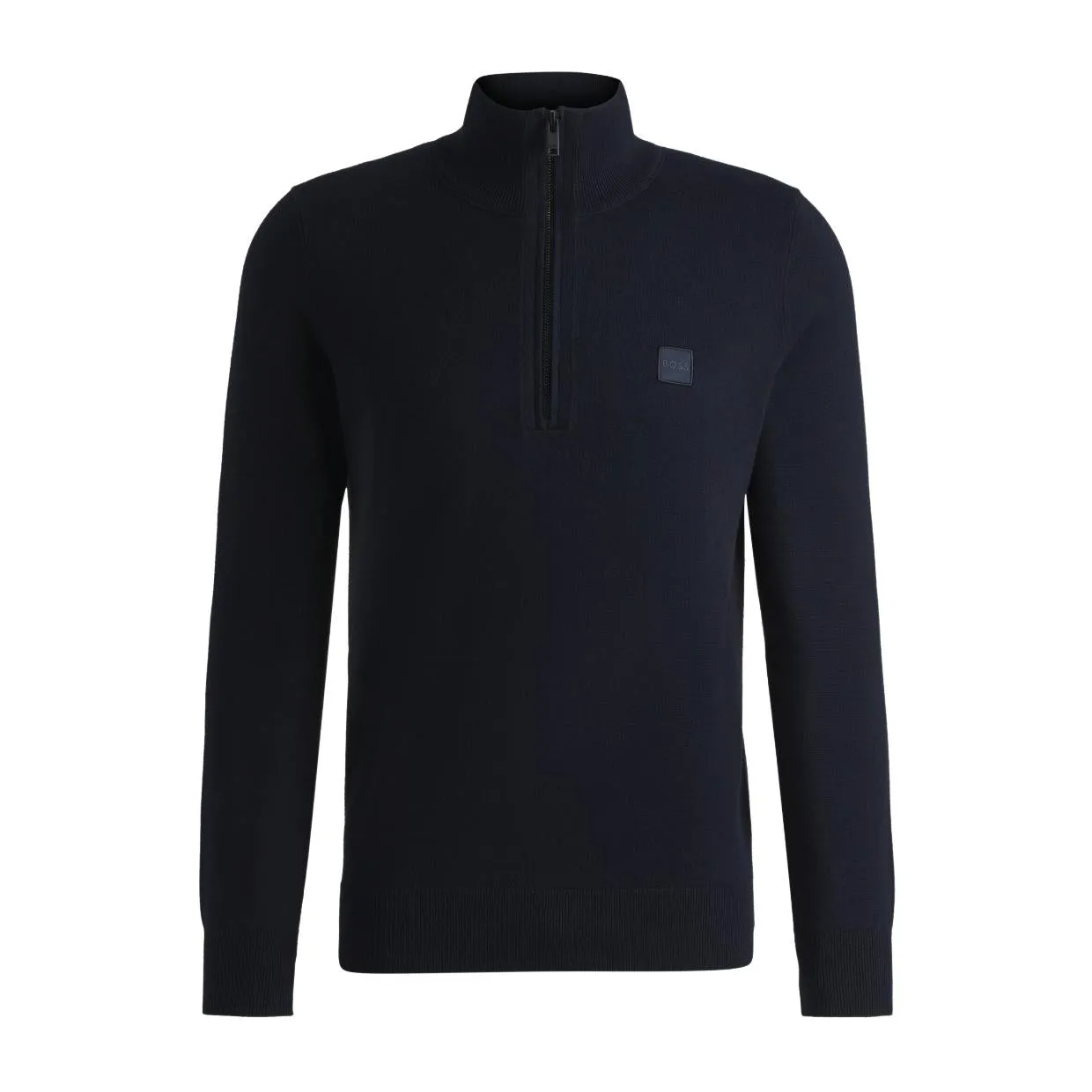 BOSS Logo Patch Kanobix-S Dark Navy Half Zip Sweatshirt