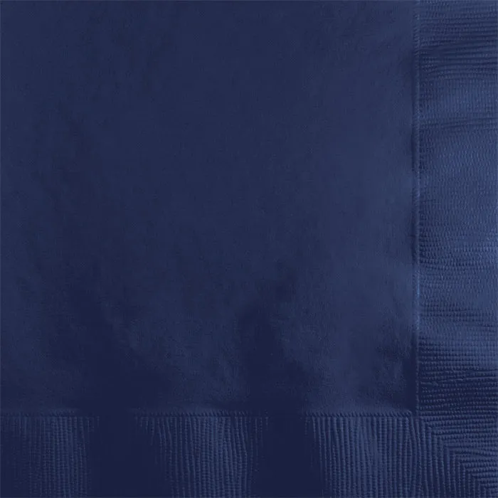 Bulk Pack of 100 Navy Beverage Napkins 2Ply