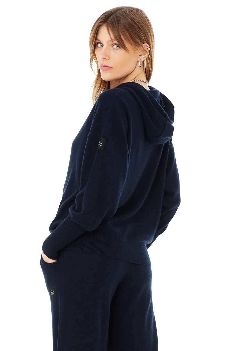 Cashmere Jet Set Hoodie - Navy