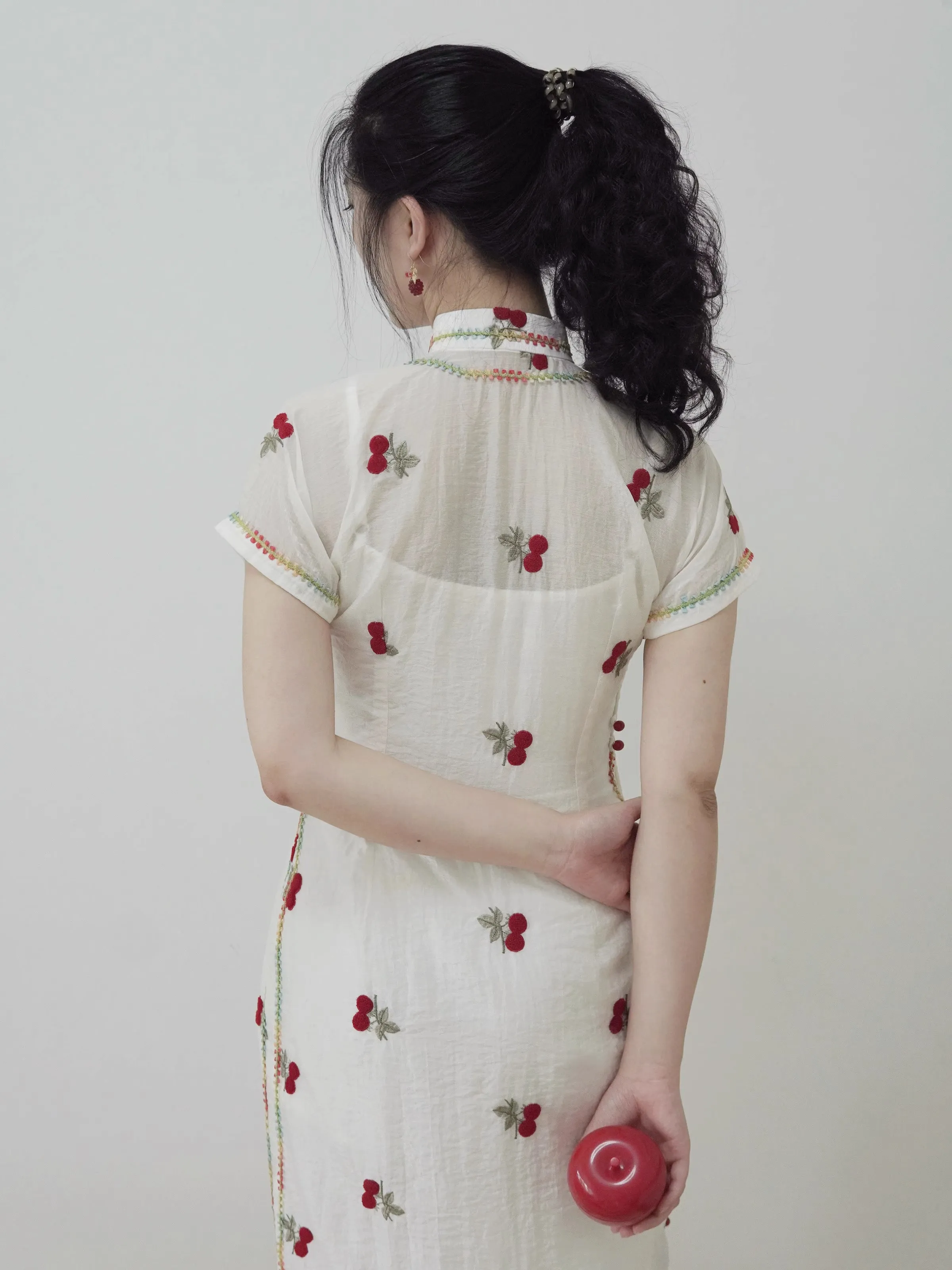 Cherry Skittles 樱桃彩虹糖 Embroidered Vintage Inspired Custom Qipao