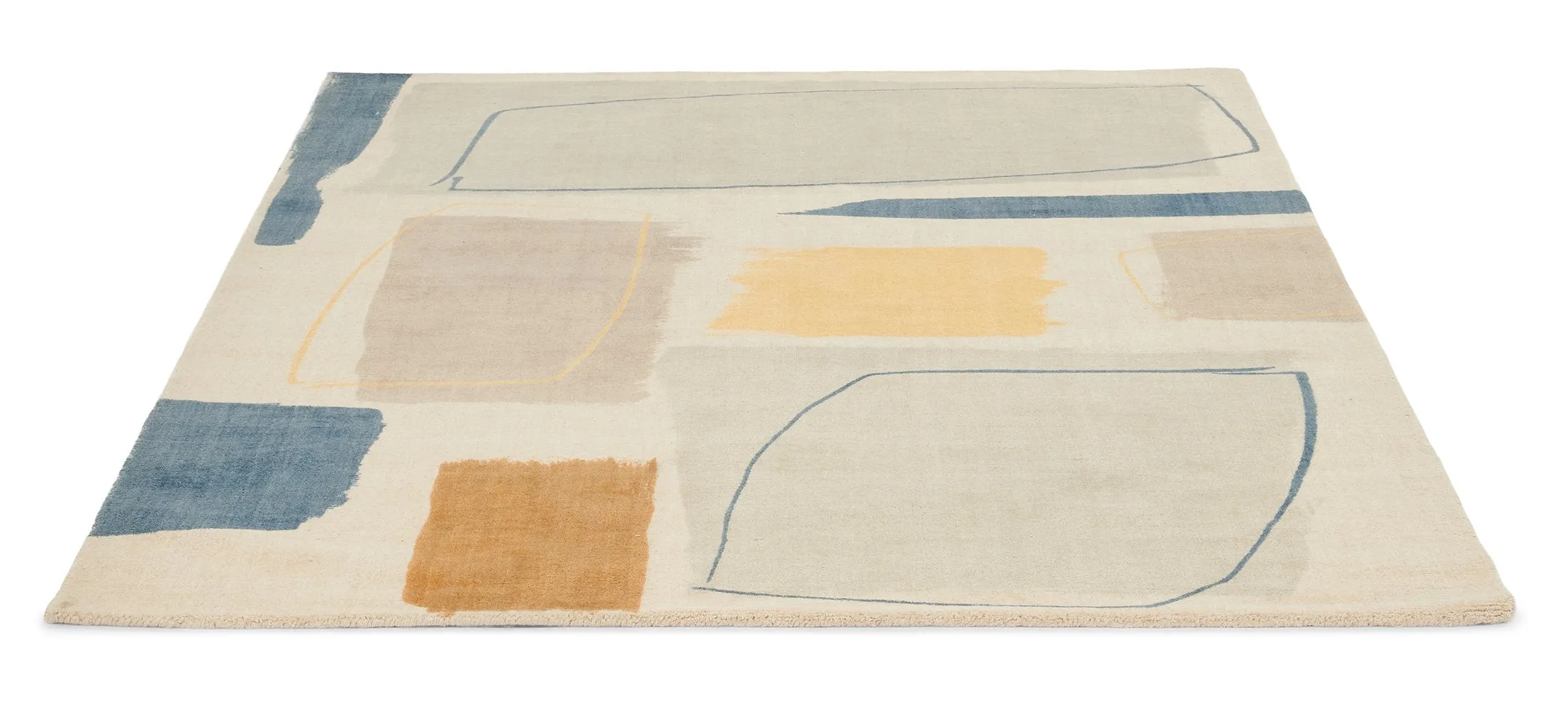 Composition Contemporary Wool Rugs by Scion in 023706 Papaya