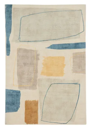 Composition Contemporary Wool Rugs by Scion in 023706 Papaya