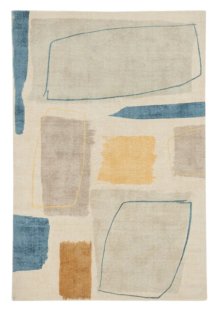 Composition Contemporary Wool Rugs by Scion in 023706 Papaya