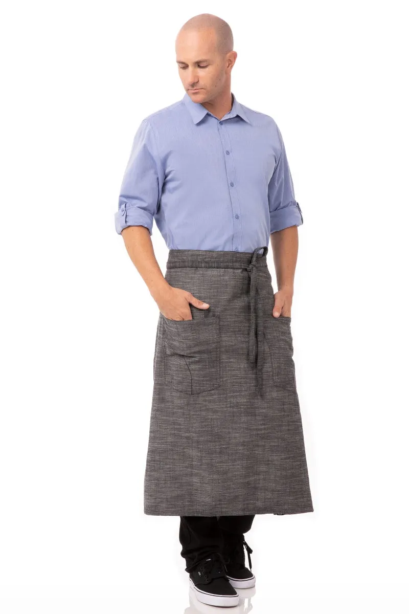 Corvallis Black & Steel Grey Bistro Apron