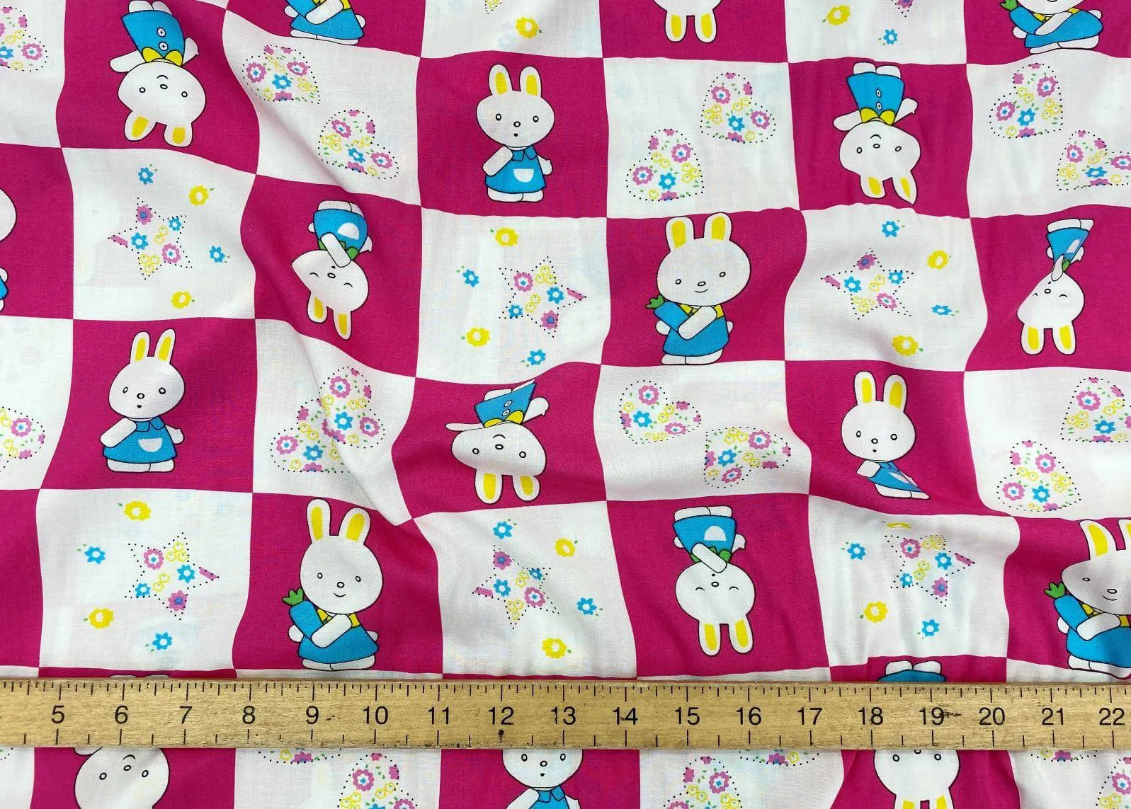 Cute Bunny & Stars - Novelty Printed Viscose