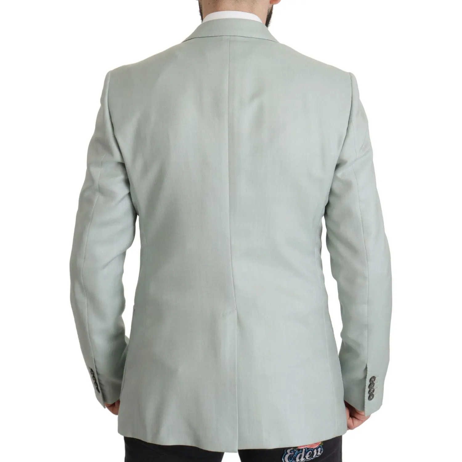 Dolce & Gabbana Elegant Mint Green Silk-Cashmere Blazer