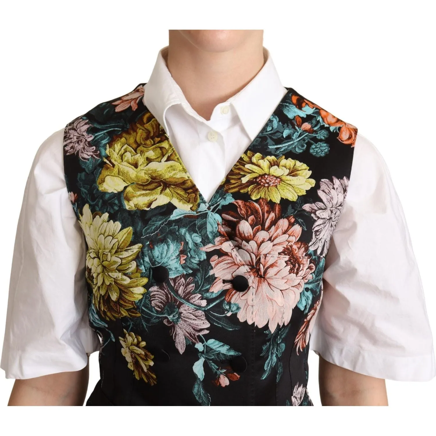 Dolce & Gabbana Exquisite Floral Jacquard Waistcoat