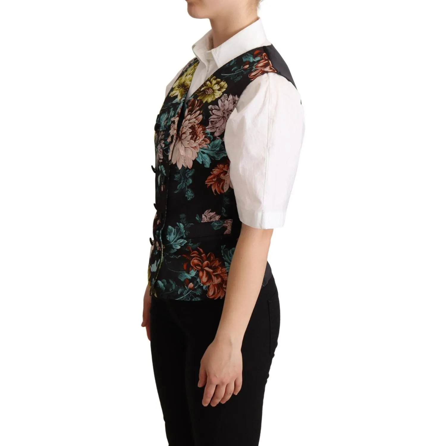 Dolce & Gabbana Exquisite Floral Jacquard Waistcoat