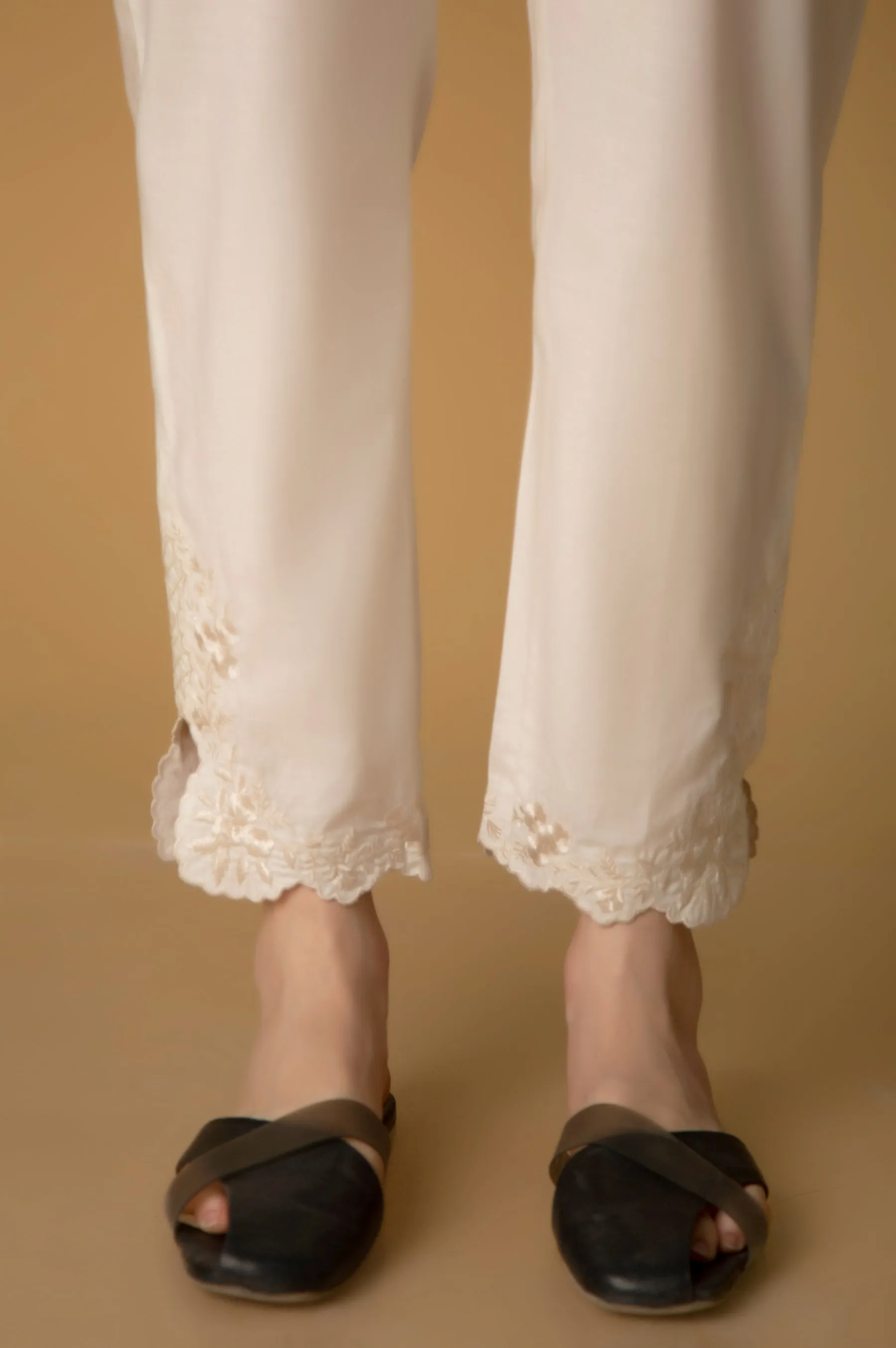 Embroidered Cambric Ciggerate Pants