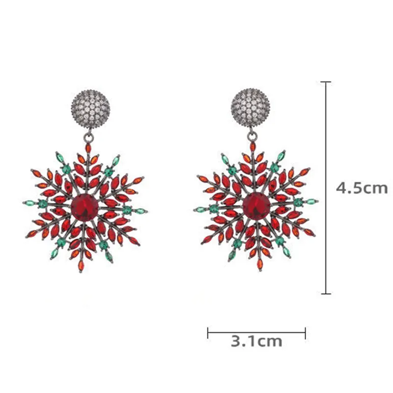 Fashionable temperament light luxury high-end Christmas snowflake earrings