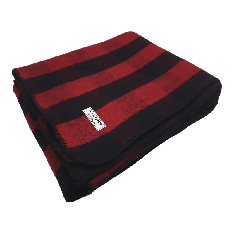 Fireside Wool Blanket with Leather Carrying Strap