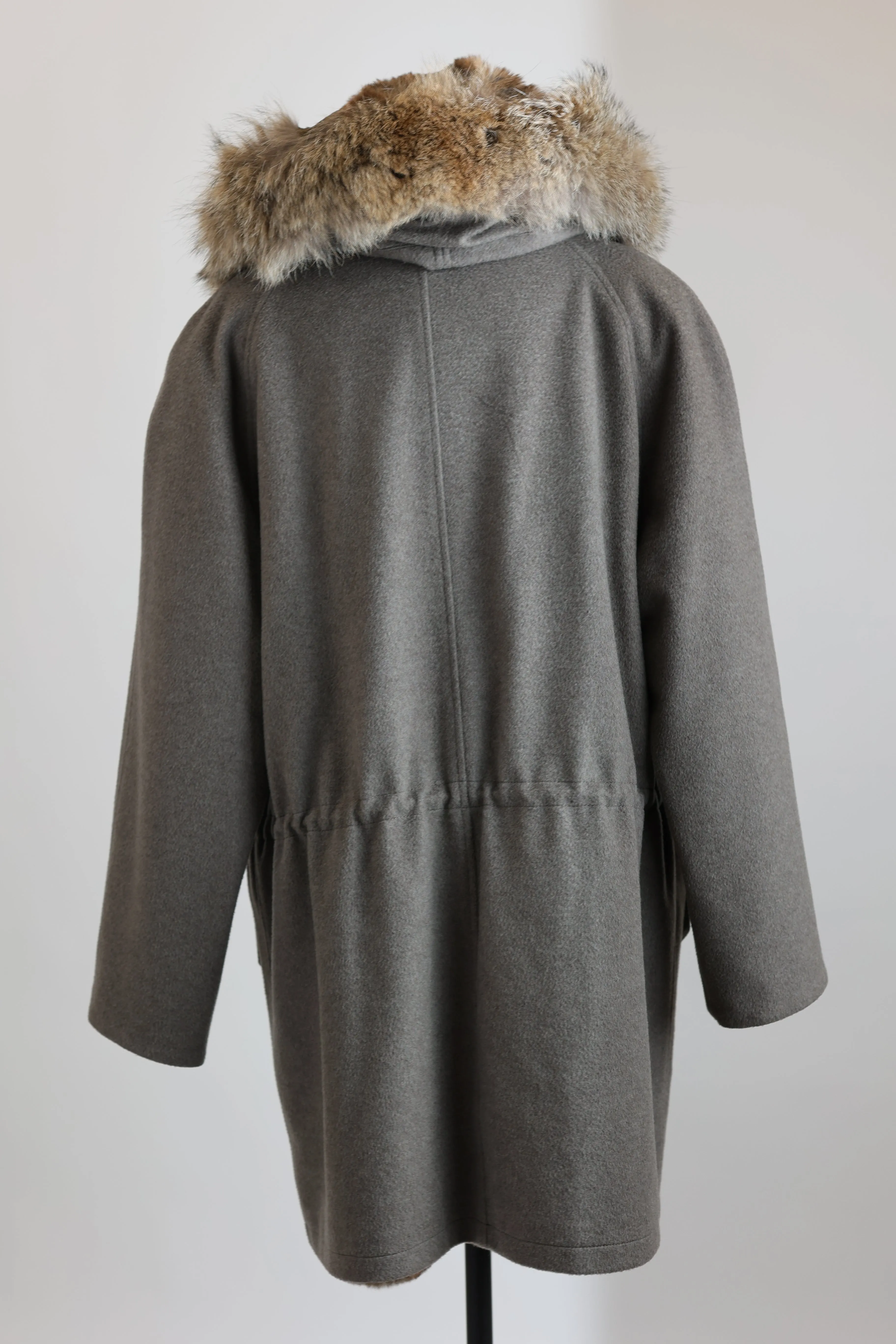 Fur Lined Cashmere Blend Coat