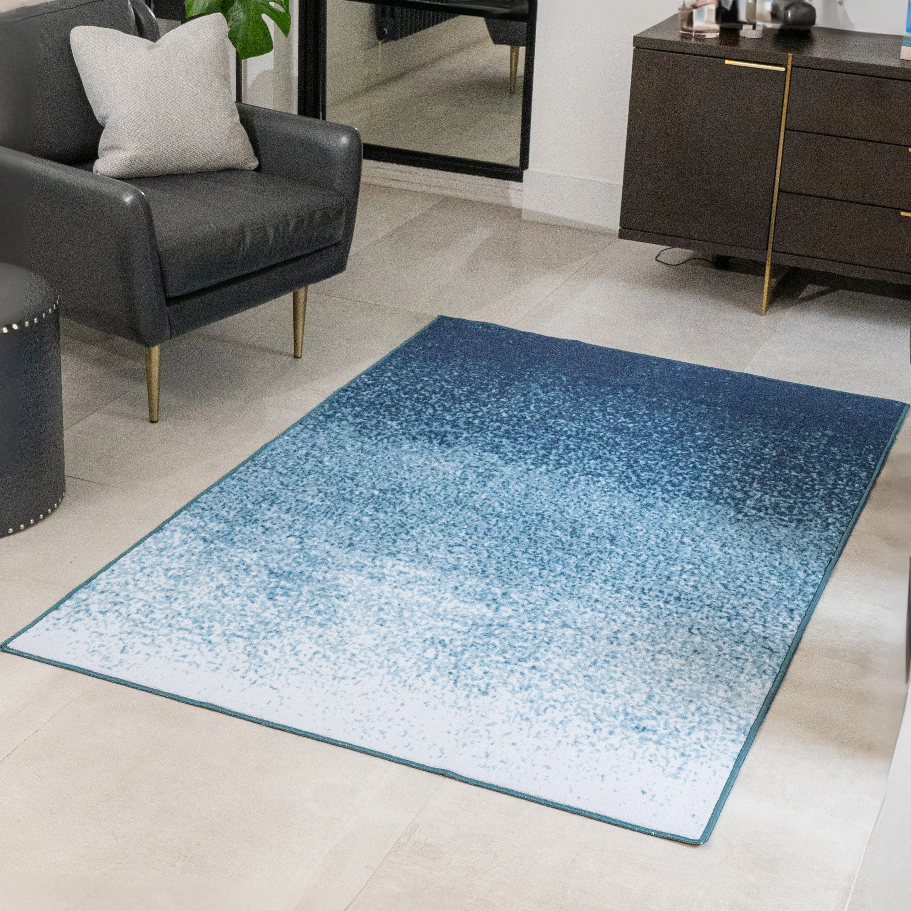 Fusion Lex Washable Rug - Blue