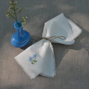 Garden Embroidered Linen Cocktail Napkins