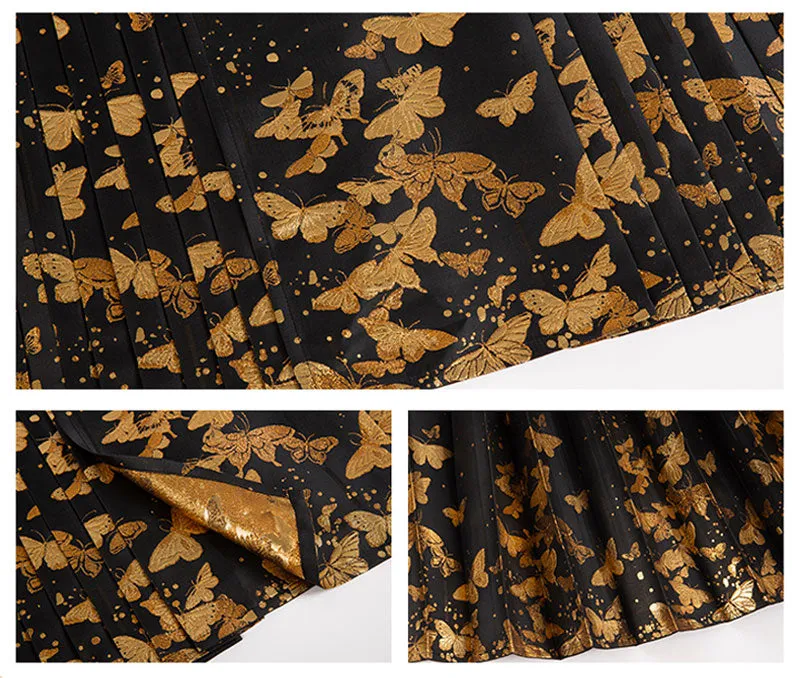 Golden Butterfly in a Dream - Mamianqun Hanfu Skirt