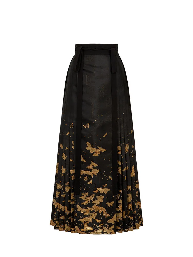 Golden Butterfly in a Dream - Mamianqun Hanfu Skirt