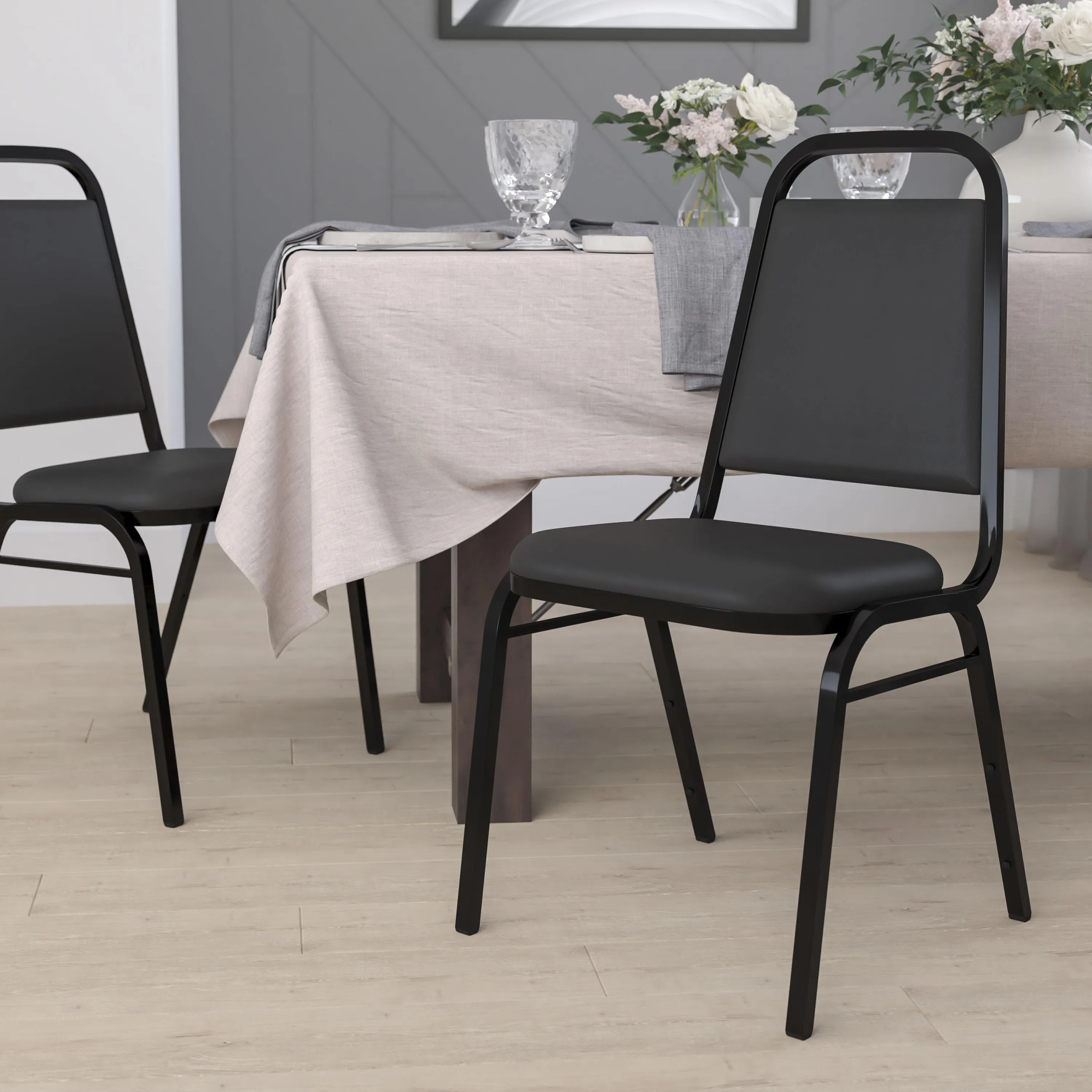 HERCULES Series Trapezoidal Back Stacking Banquet Chair with 1.5" Thick Seat