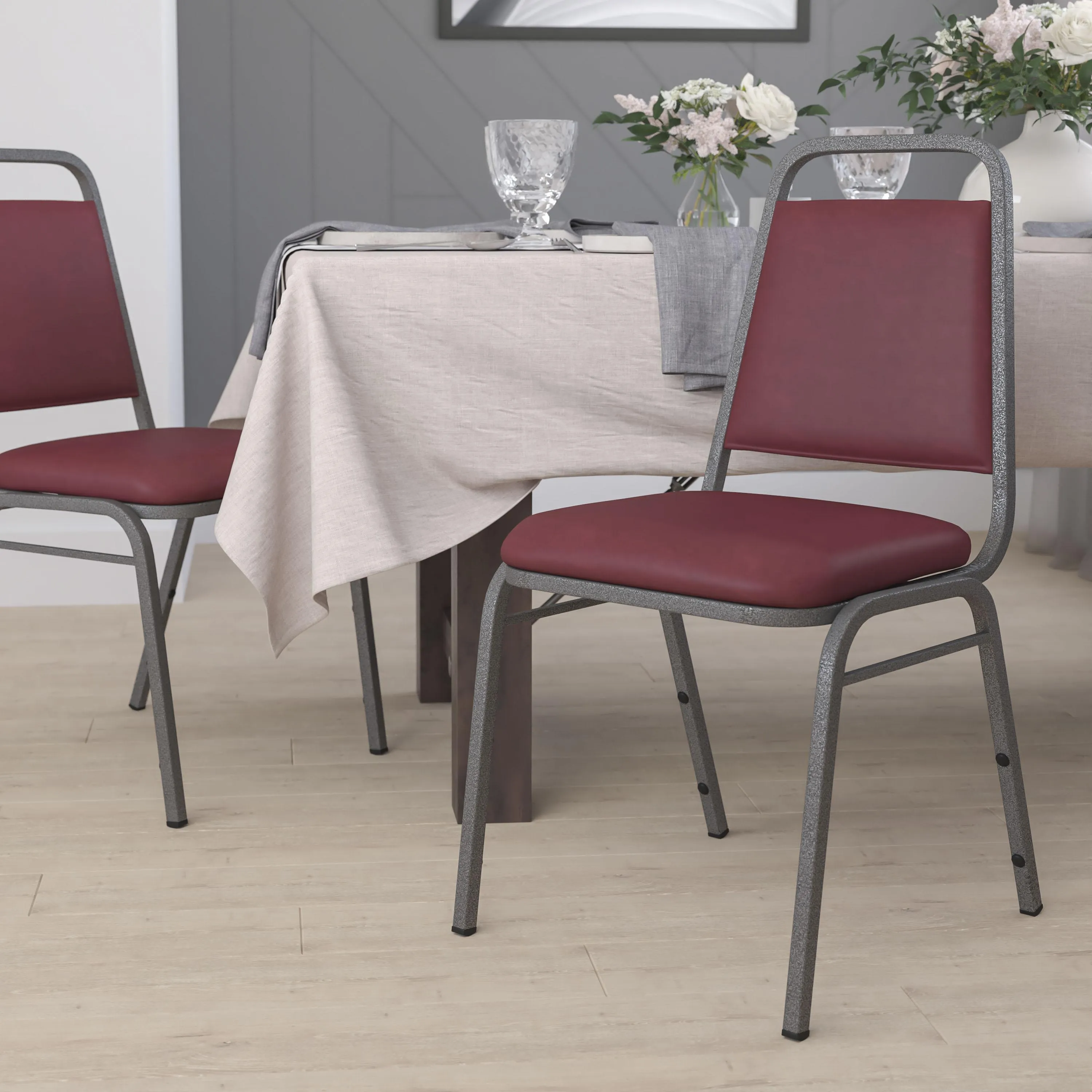 HERCULES Series Trapezoidal Back Stacking Banquet Chair with 1.5" Thick Seat