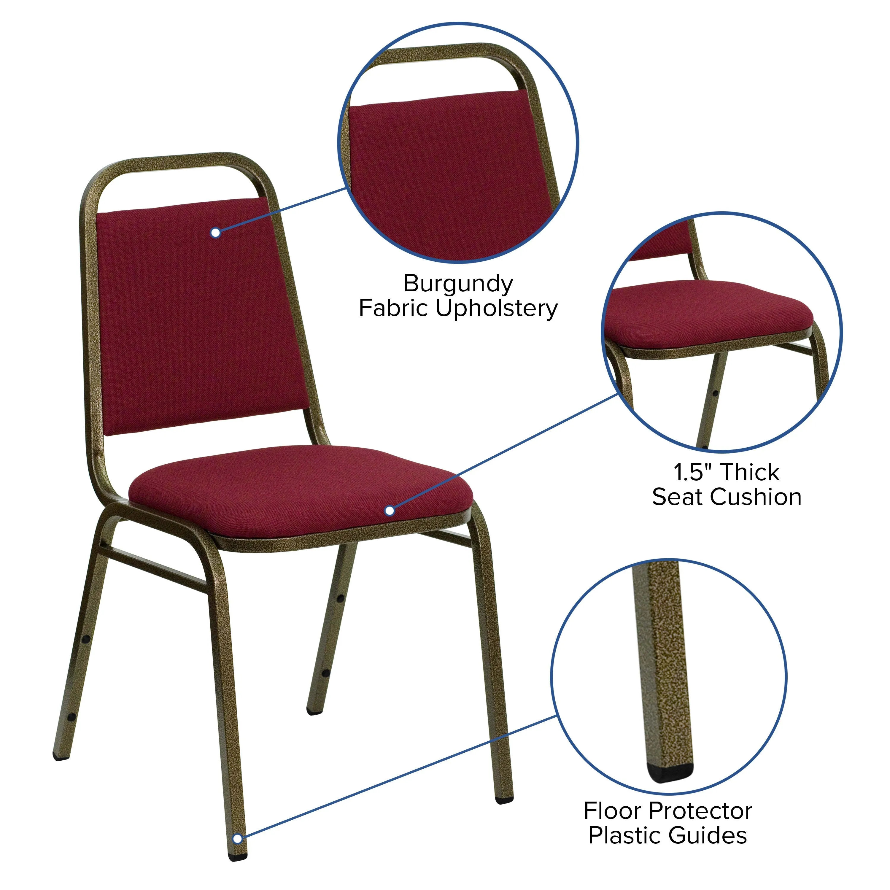 HERCULES Series Trapezoidal Back Stacking Banquet Chair with 1.5" Thick Seat