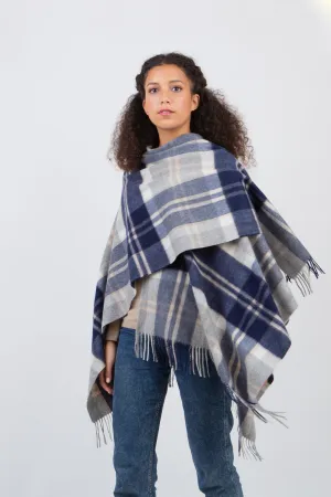 Heritage Tartan Cashmere Wrap - Silver Bannockbane