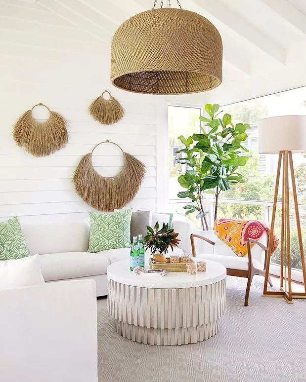 Indoor/Outdoor Wicker Weave Pendants