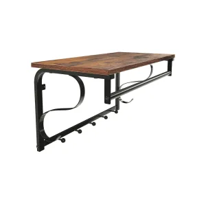 Industrial Coat Rack Shelf Wall Mounted