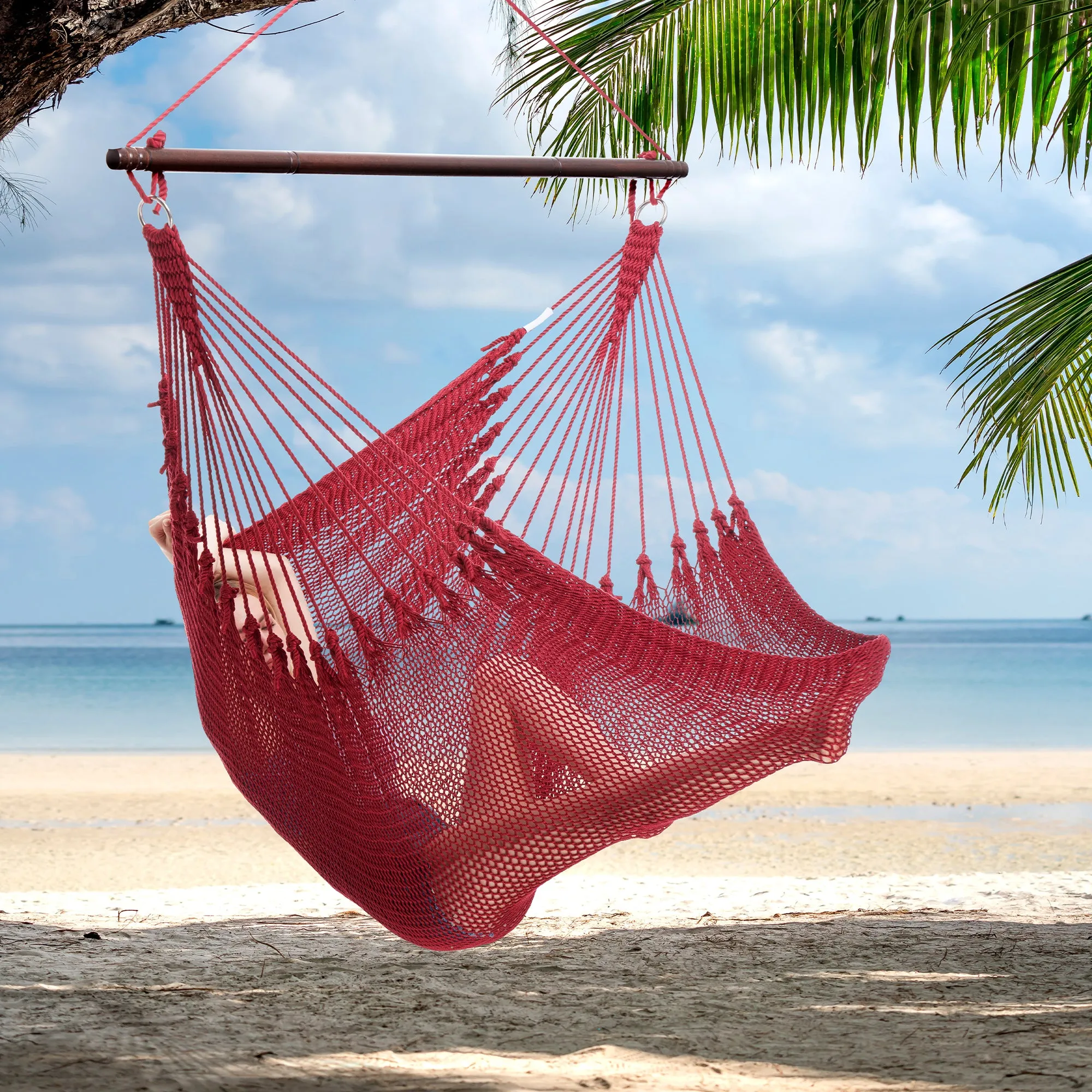 Jumbo Caribbean Hammock Chair - Red