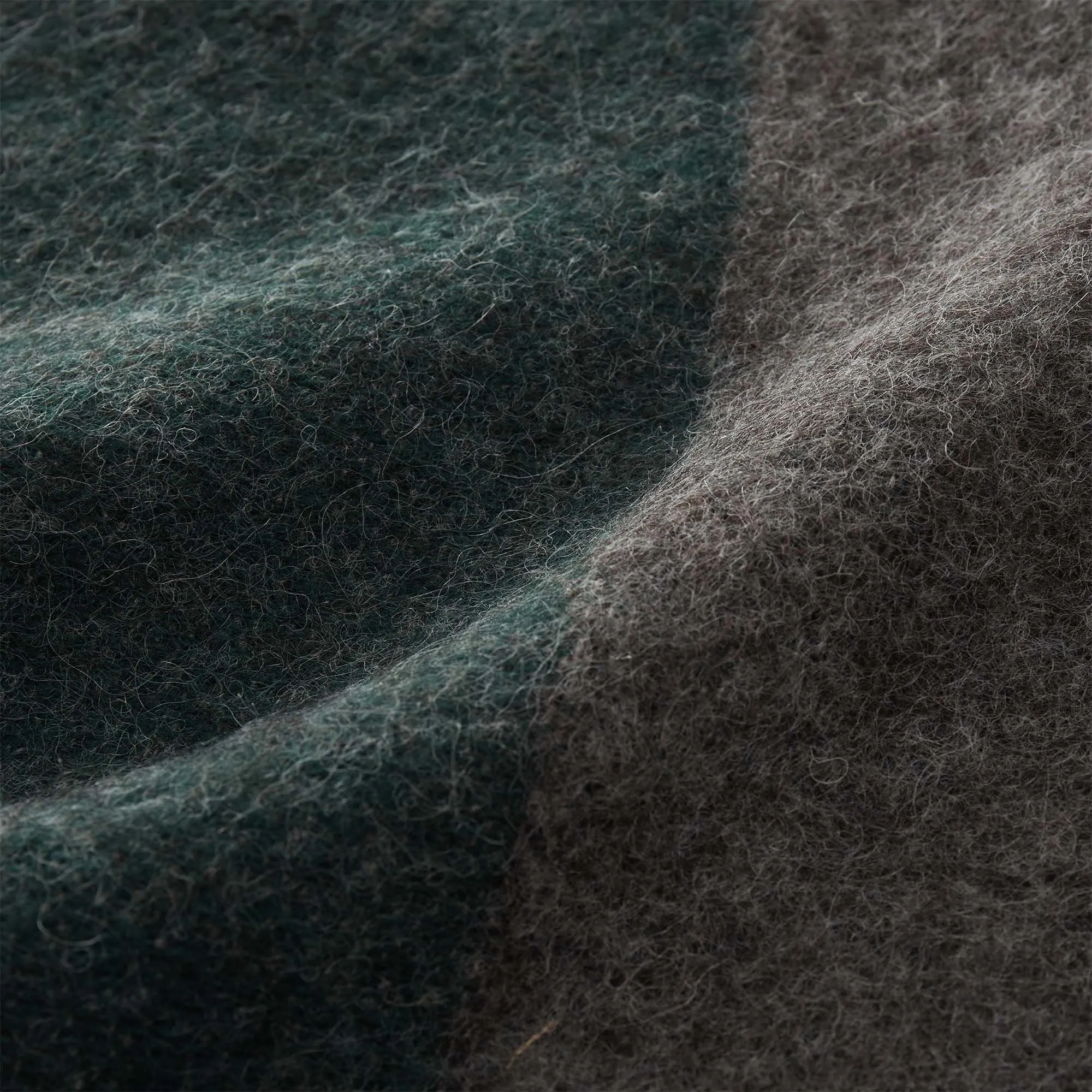 Karby Wool Blanket [Dark green/Grey melange]