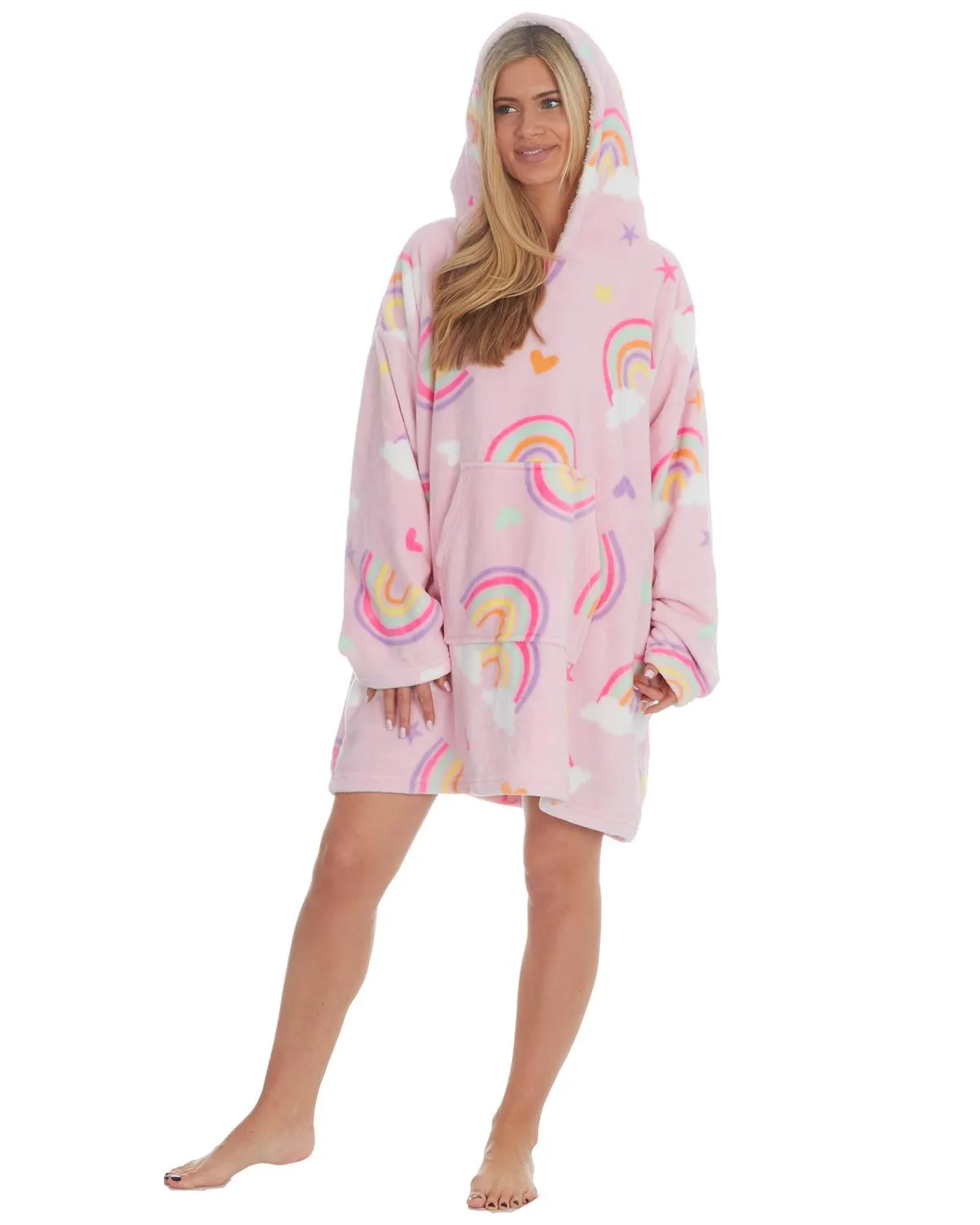 Ladies Oversized Huggable Hoodie Blanket with Big Hood