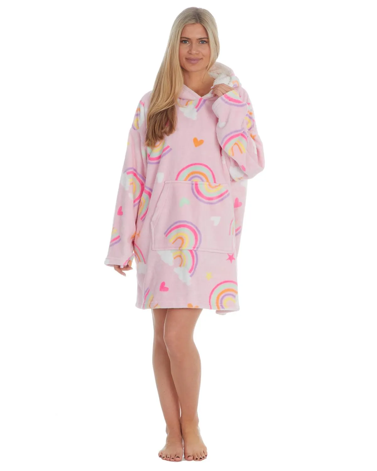 Ladies Oversized Huggable Hoodie Blanket with Big Hood