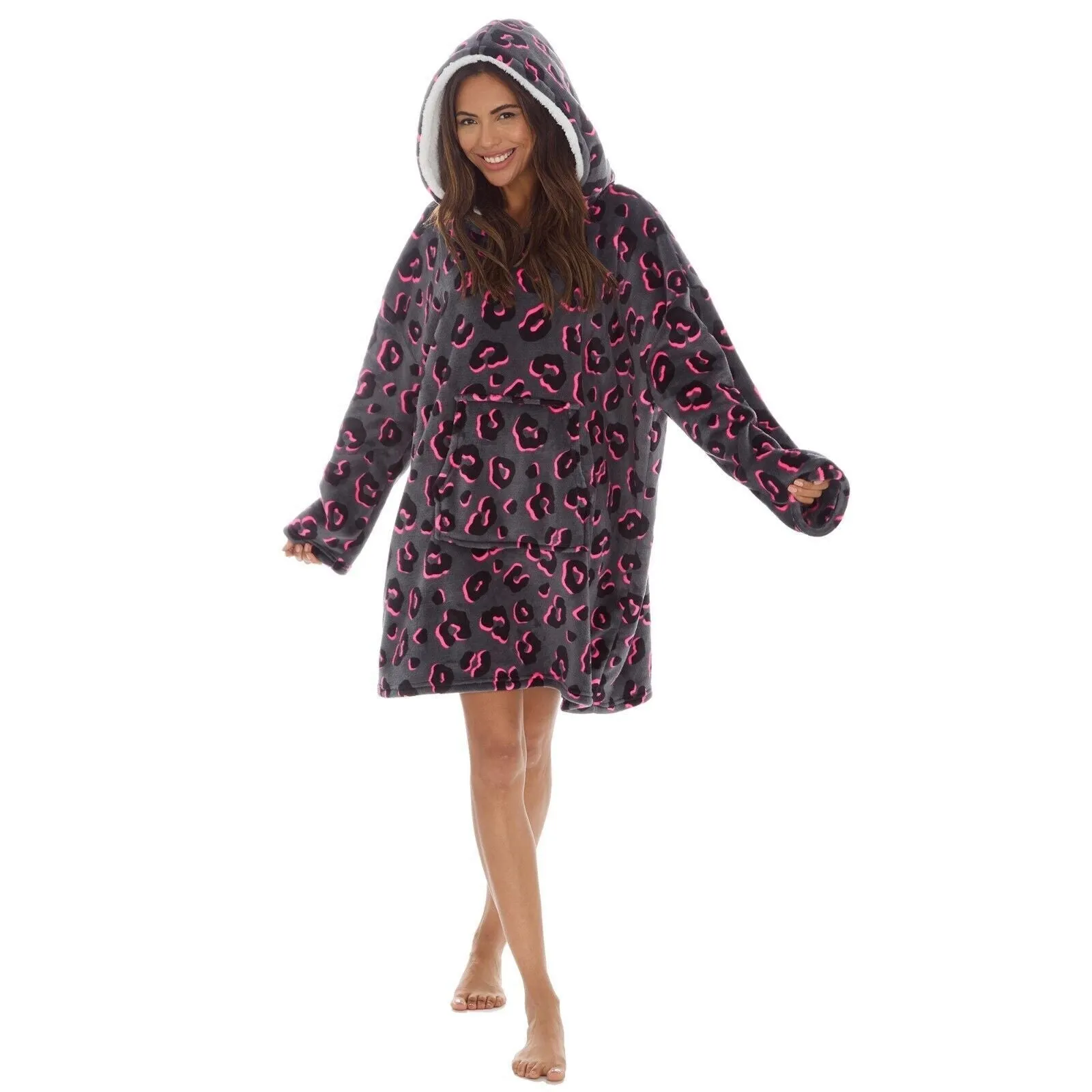 Ladies Oversized Huggable Hoodie Blanket with Big Hood