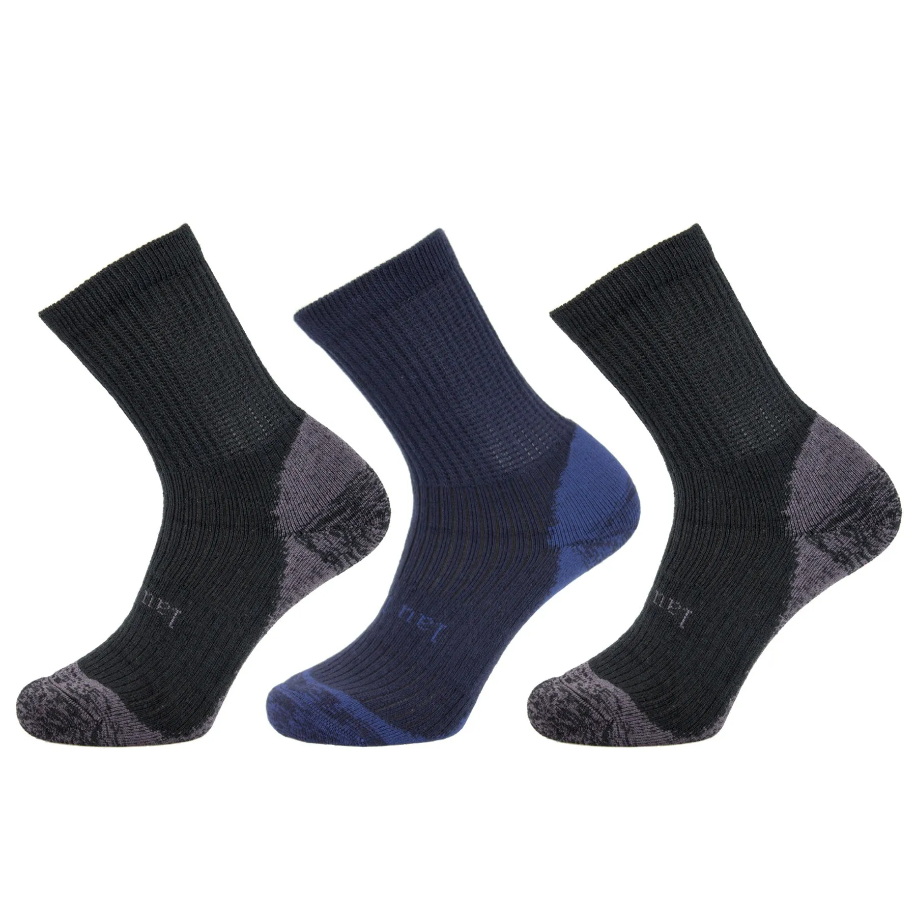 Laulax Men's finest wool loose top gentle grip socks, 3 Pairs Gift Set, 2 Designs