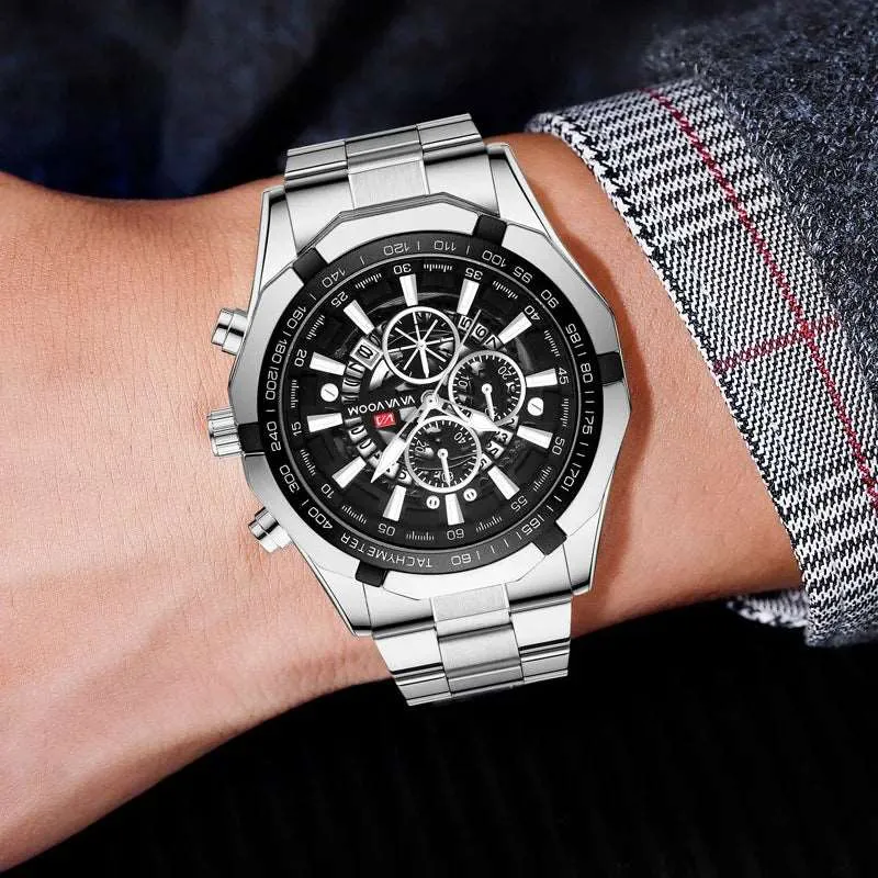 Luminous Stainless Steel Quartz Military Watch