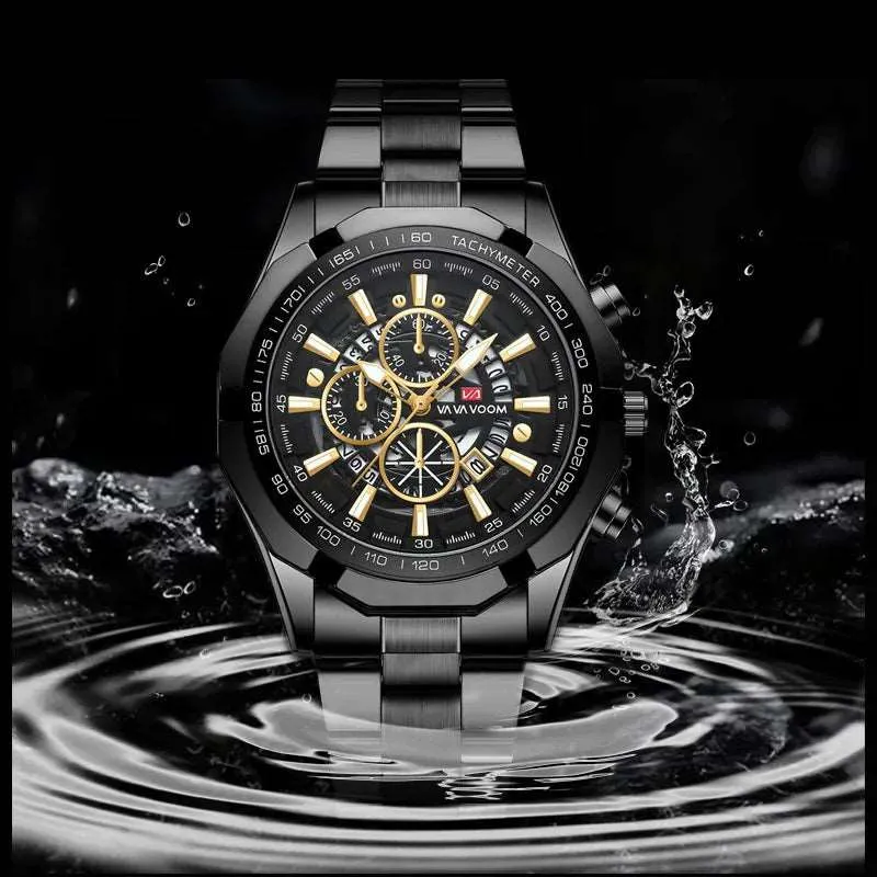 Luminous Stainless Steel Quartz Military Watch