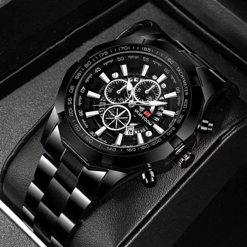 Luminous Stainless Steel Quartz Military Watch