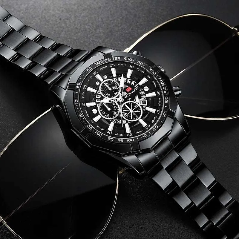 Luminous Stainless Steel Quartz Military Watch