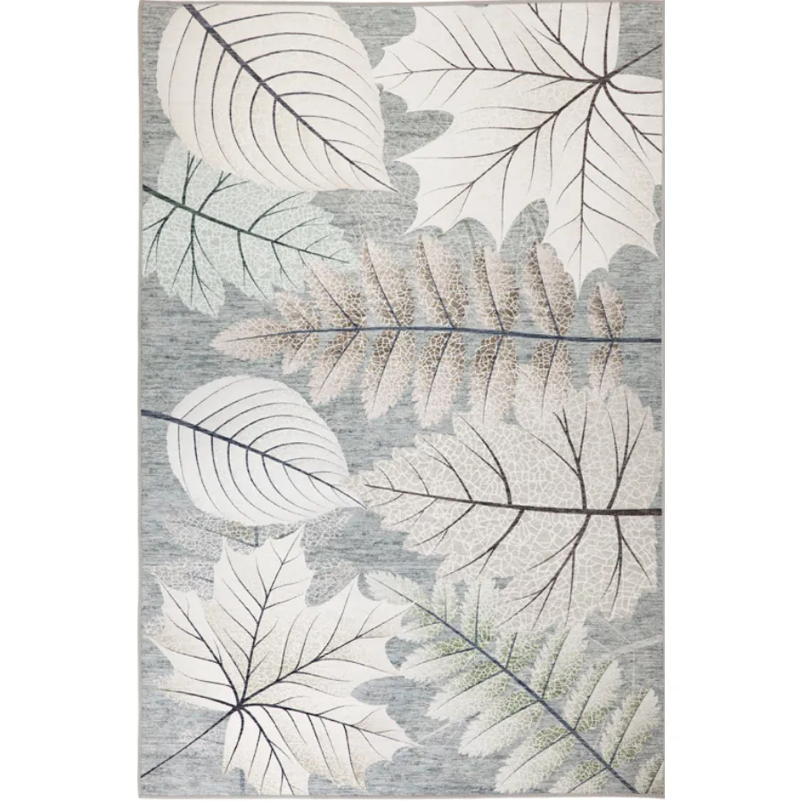 Maples Grey Floral Non Slip Rug